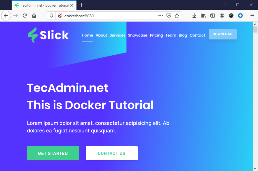 Running static website in Docker