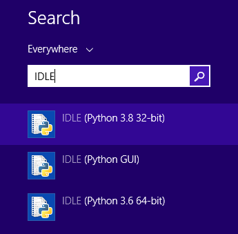 Launch Python IDLE on Windows