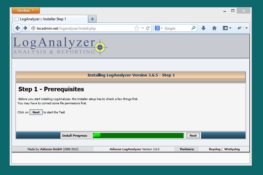 install LogAnalyzer 1