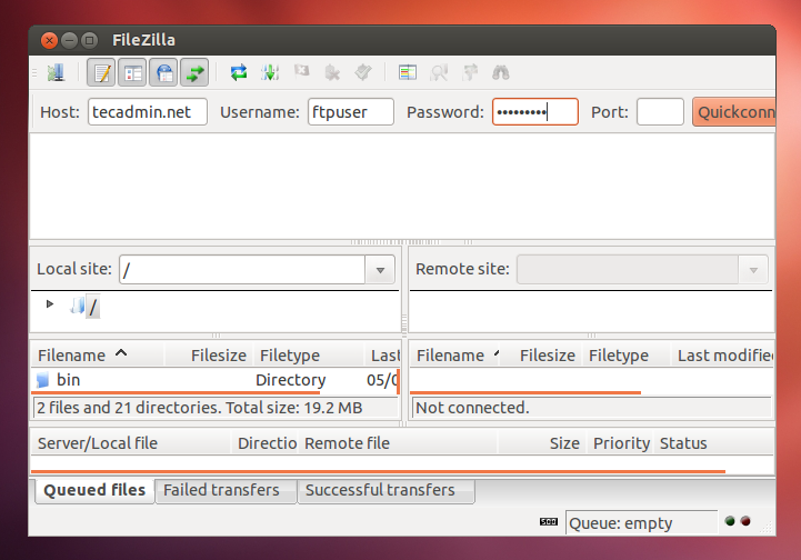 filezilla server linux ubuntu