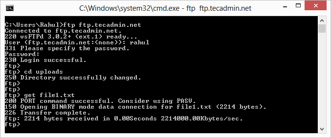 Command port. Командная строка FTP. At команды get. Installing code of FTP in cmd on Linux.