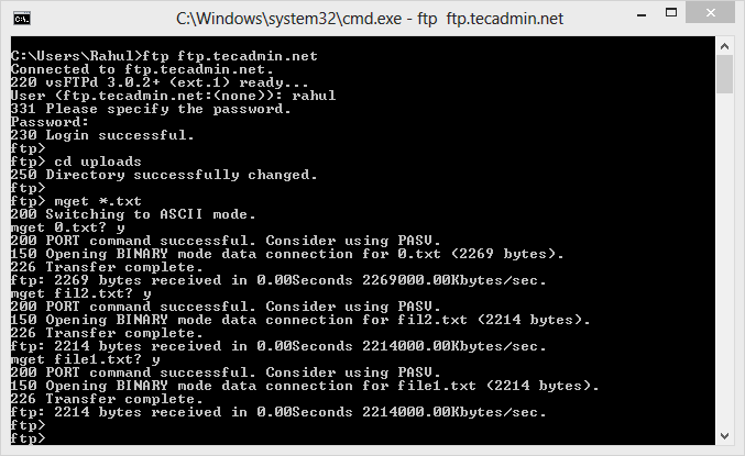 How To Download And Upload Files Using Ftp Command Line