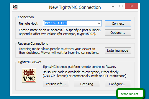 tightvnc cannot connect to server windows 7