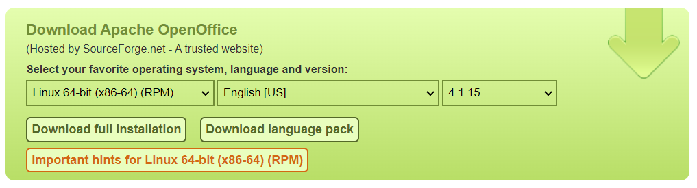 Download OpenOffice RPM Packages