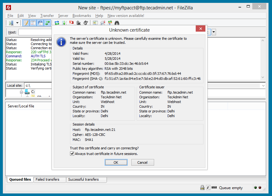 filezilla server linux install