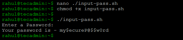 Read Password in Shell Script