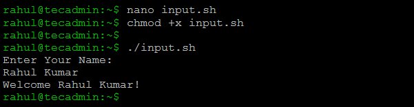 Prompt for User Input in Bash