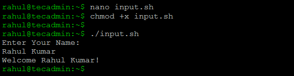 How To Prompt For User Input In Linux Shell Script TecAdmin