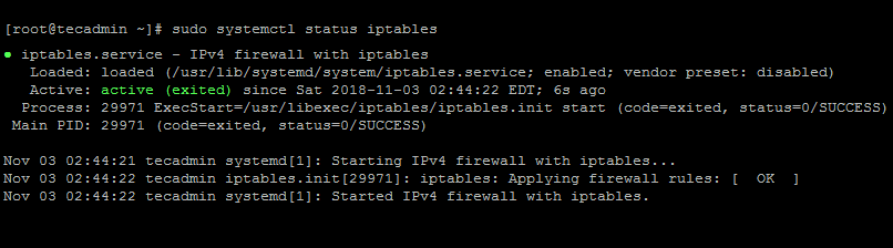 centos iptables