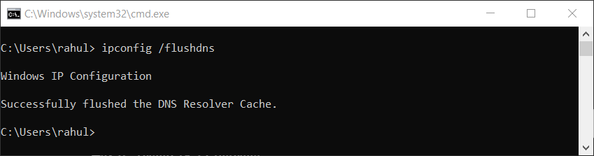 Clearing DNS Cache in Windows