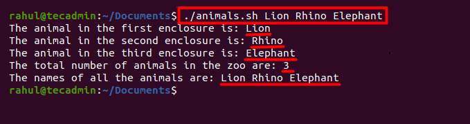 Shell Variable Number Of Arguments