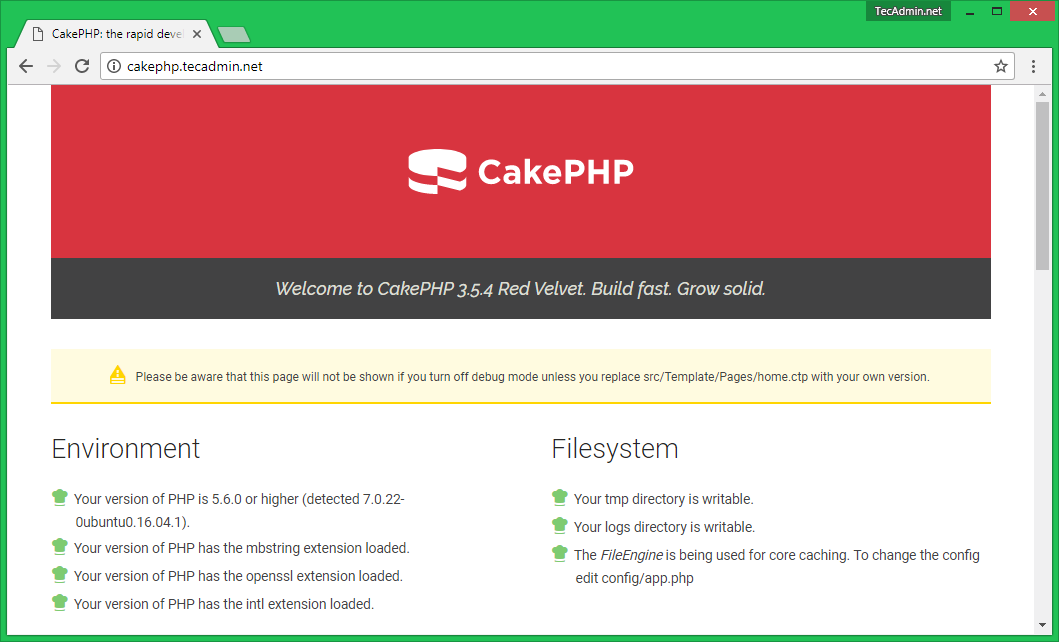 Installing cakephp on Ubuntu