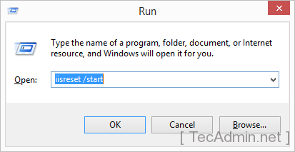 Start IIS via Run Window