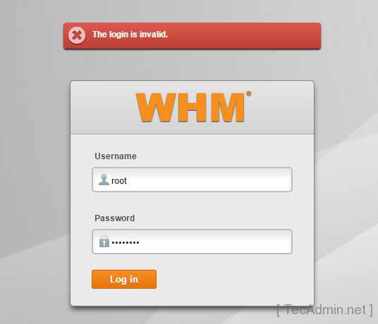 to access cpanel whm