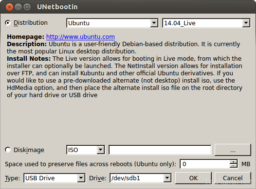 using unetbootin to install ubuntu on an ssd