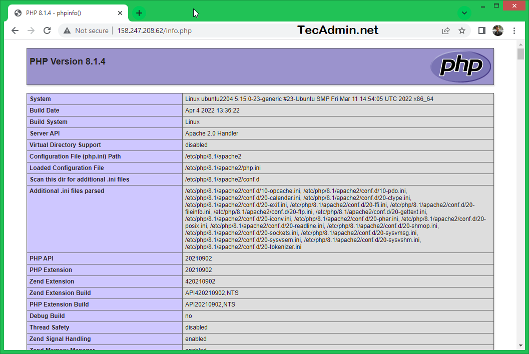 How To Install LAMP Stack on Ubuntu 22 04   TecAdmin - 98