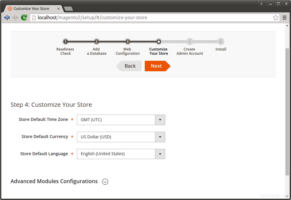 Install Magento 2 - Step 8