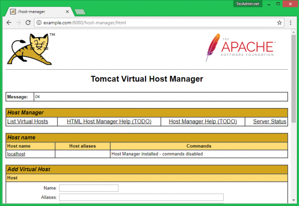 Tomcat 9 Install