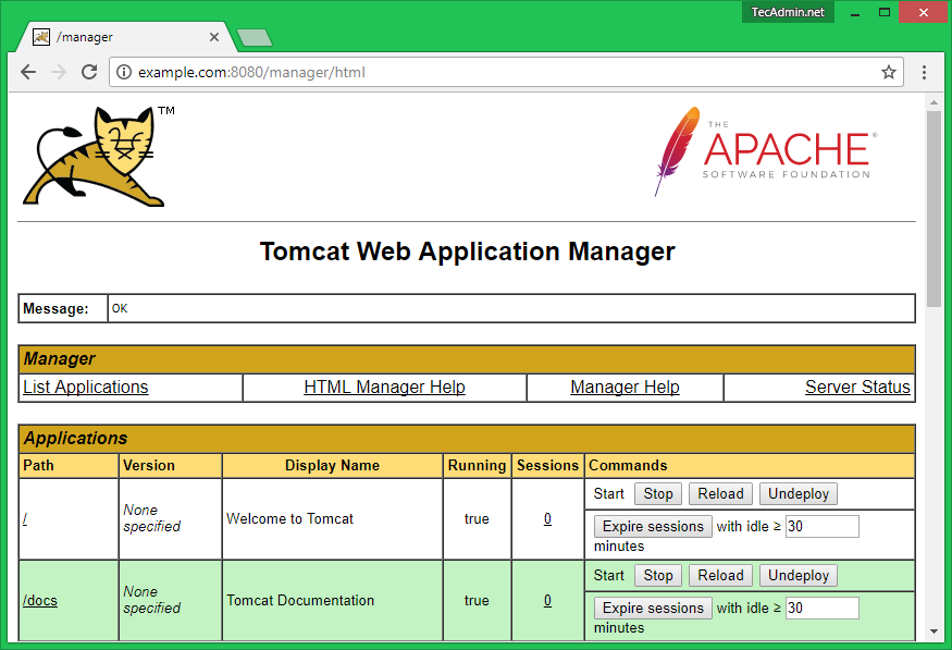 apache tomcat versions