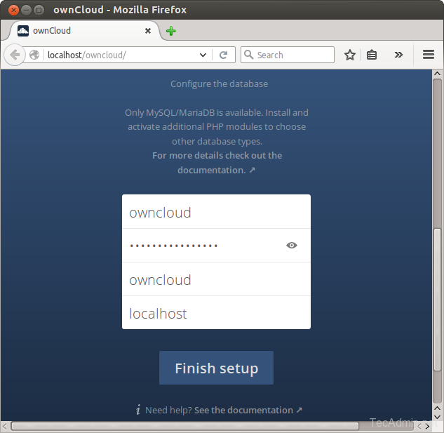 configure owncloud on ubuntu