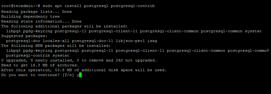 Install postgresql 11 on ubuntu