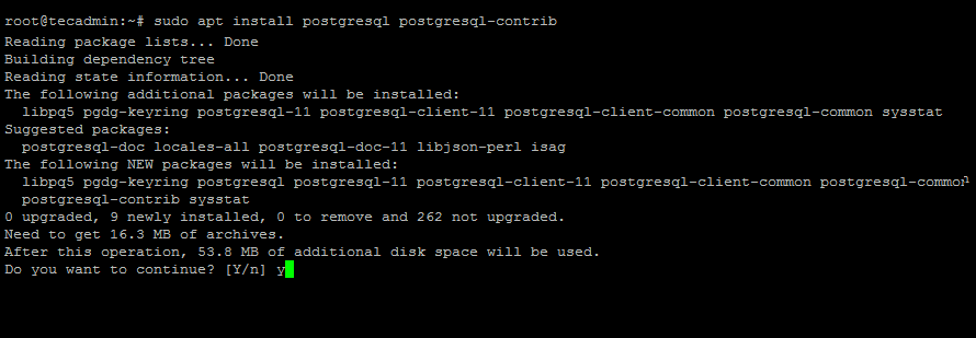 postgresql install