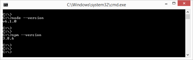 update node version windows cmd