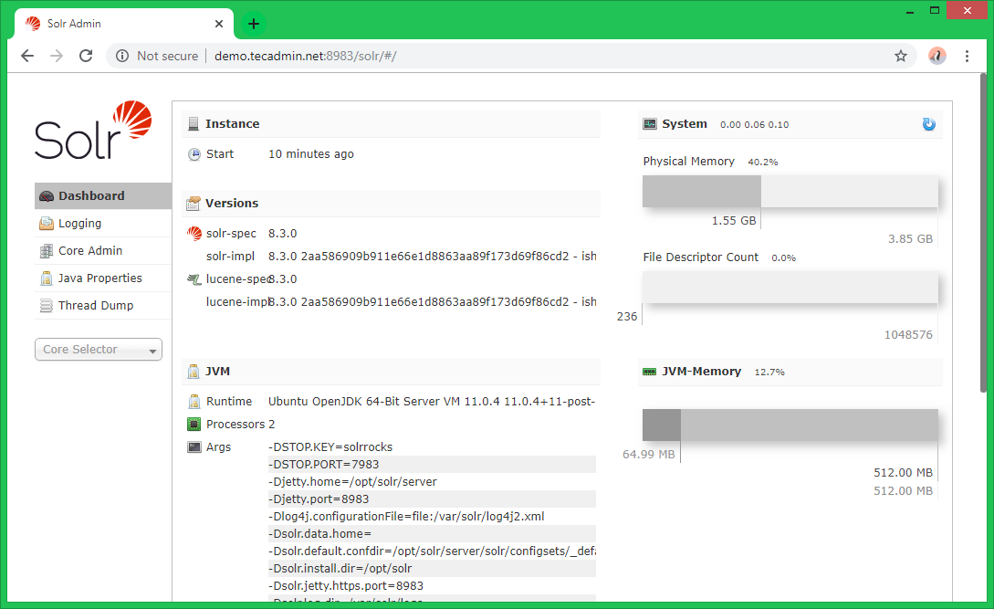 How To Install Apache Solr 9 0 on CentOS RHEL 8   TecAdmin - 6