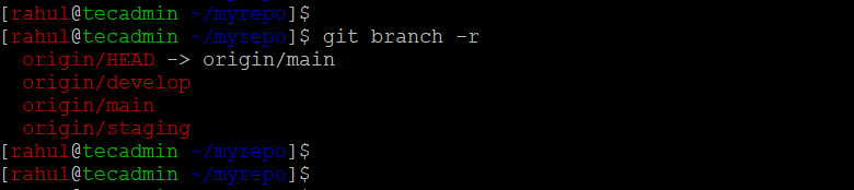 List remote branches in Git