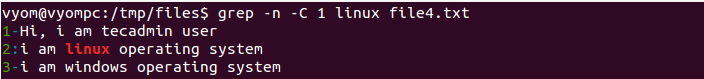 Linux grep command example 10