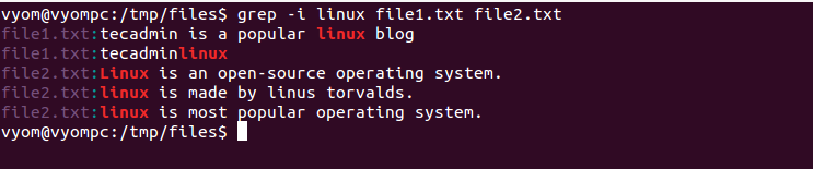 Linux grep command example 4