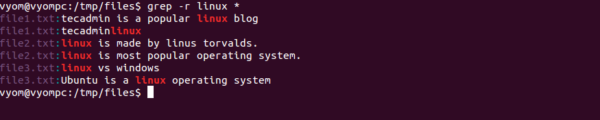 ubuntu grep command examples