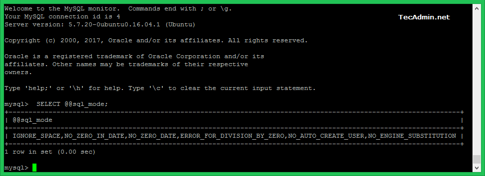 How to disable Strict SQL Mode in MySQL   TecAdmin - 6