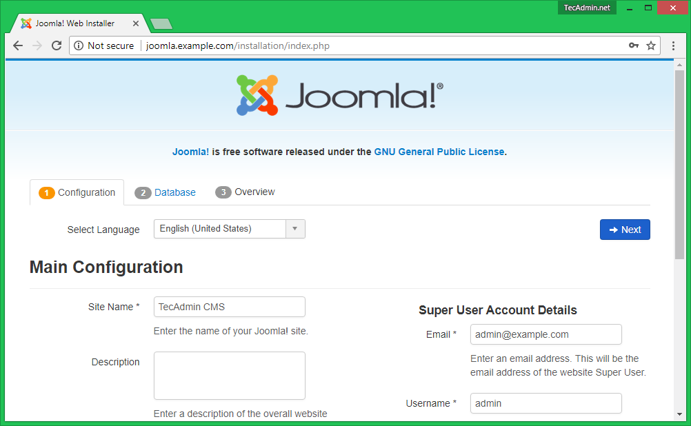 How to Install Joomla 3 9 CMS on Ubuntu  Debian  LinuxMint   TecAdmin - 9