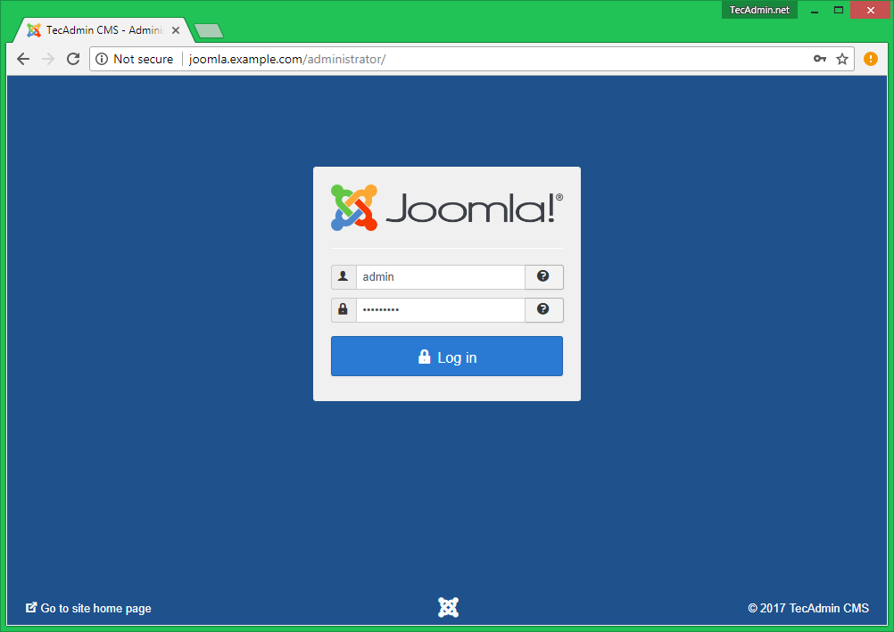 Install Joomla Step 6