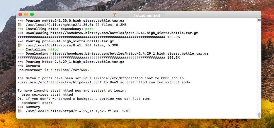How to Install Apache HTTP Server on MacOS   TecAdmin - 74