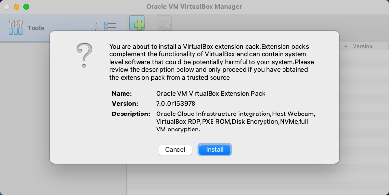 How to Install VirtualBox Extension Pack via GUI