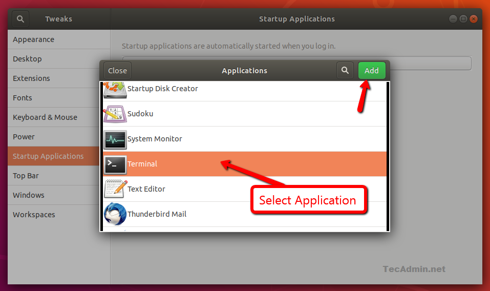 Application start c