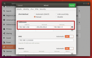 ubuntu set ip address cmd