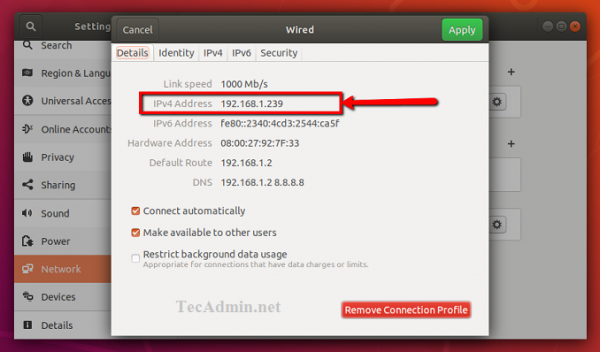 How To Check Ip Details In Ubuntu