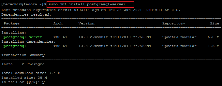 How To Install PostgreSQL And PgAdmin4 On Fedora Linux