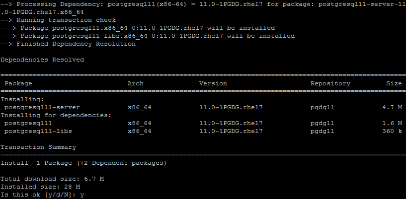 Install PostgreSQL 11 on CentOS