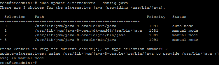 switch java version mac