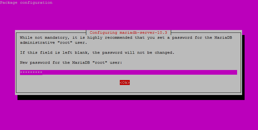 Setup MariaDB password Ubuntu 18.04