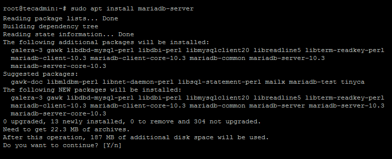 Install Mariadb on Ubuntu 18.04