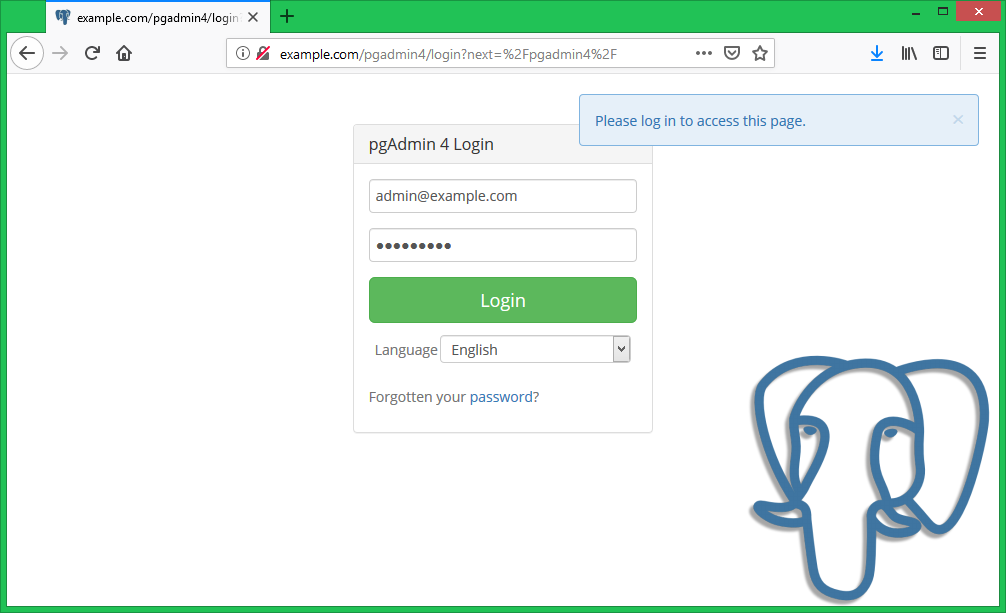 pgadmin 4 webpage is not available