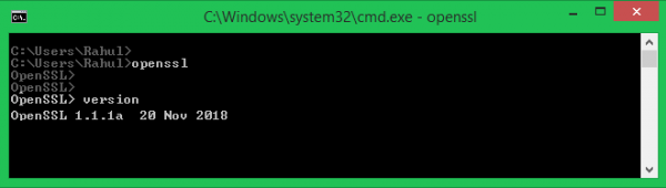 how to check if openssl is installed on windows