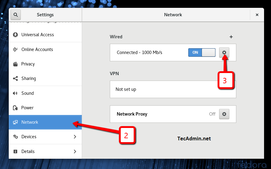 How to Configure Static IP Address on Fedora   TecAdmin - 99