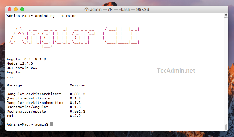 How to Install Angular CLI on macOS   TecAdmin - 81