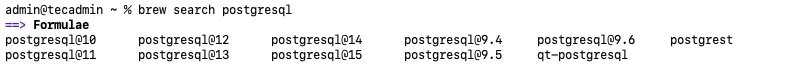 PostgreSQL Installation on MacOS